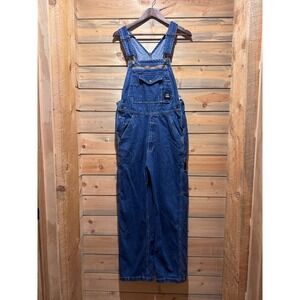 Berne Mens Denim Bib Overalls Workwear Blue Jeans Size 32x30 B9103WD